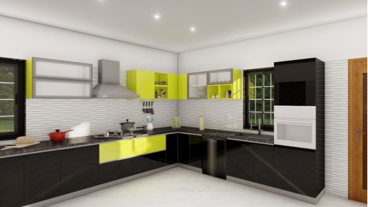 Kitchen U Shaped Black